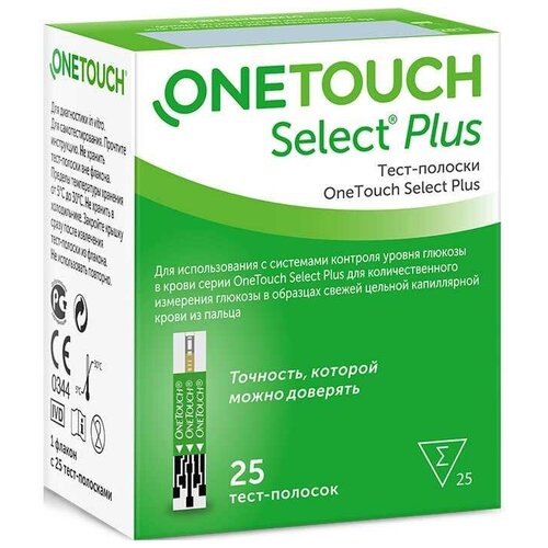 фото OneTouch тест-полоски Seleсt Plus, 25 шт.