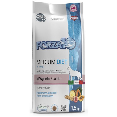 фото Сухой корм для собак Forza10 Diet Diet, гипоаллергенный, ягненок 1 уп. х 1500 г (для средних пород)