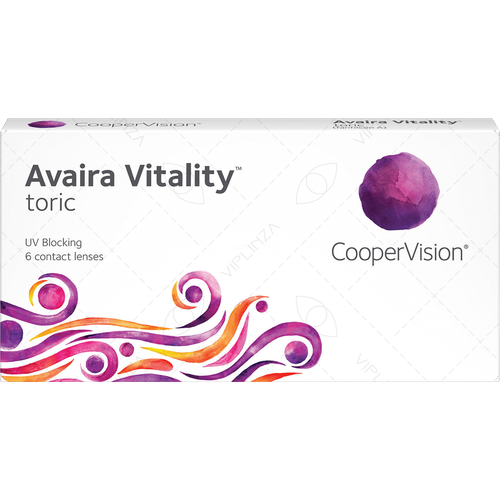 фото Контактные линзы CooperVision Avaira Vitality toric., R 8,5, D -6, CYL: -0,75, AХ: 120, бесцветный, 1 уп.