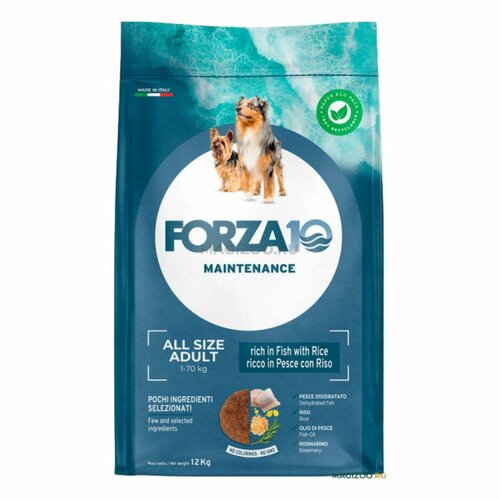 фото Сухой корм FORZA10 DOG MAINTENANCE ADULT ALL SIZE для взрослых собак всех пород с рыбой и рисом, 12 кг