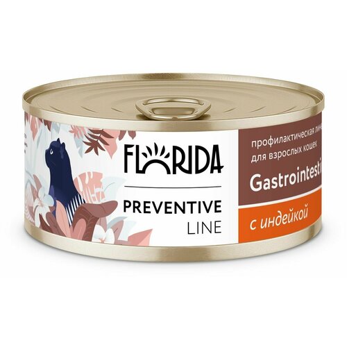 фото FLORIDA Gastrointestinal Консервы для кошек при расстройствах пищеварения, с индейкой 0,1 кг. х 1 шт.