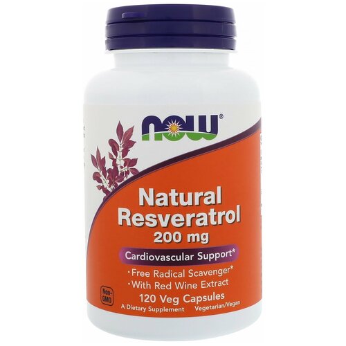 фото Natural Resveratrol капс., 200 мг, 200 мл, 110 г, 120 шт.