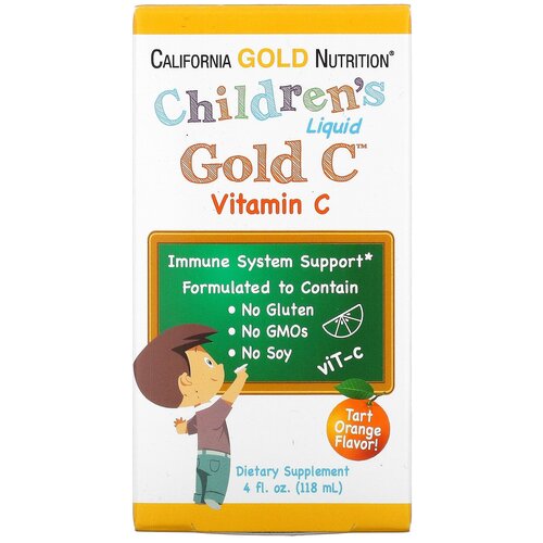 фото California Gold Nutrition Children's Liquid Gold Vitamin C фл., 118 мл, апельсин