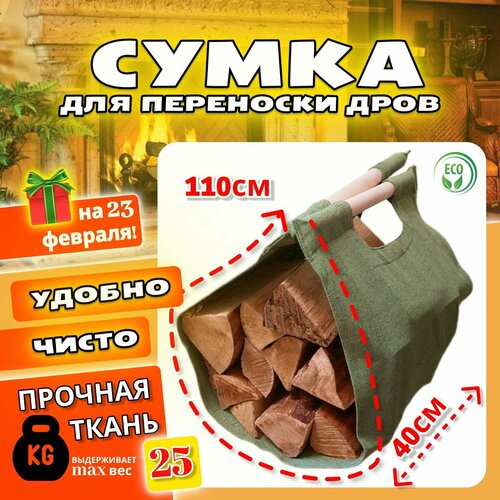 фото Сумка для дров с ручками