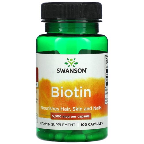 фото Biotin, 5000 мкг, 50 мл, 100 г, 100 шт.