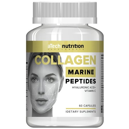 фото Капсулы aTech Nutrition Collagen Marine Peptides (Hyaluronic Acid  Vitamin C), 46 г