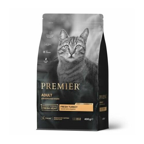 фото Сухой корм для взрослых кошек PREMIER Cat Fresh Turkey ADULT с индейкой, 400 гр