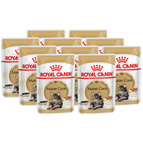 фото ROYAL CANIN MAINE COON ADULT для взрослых кошек мэйн кун в соусе пауч 85 гр 85 гр х 10 шт