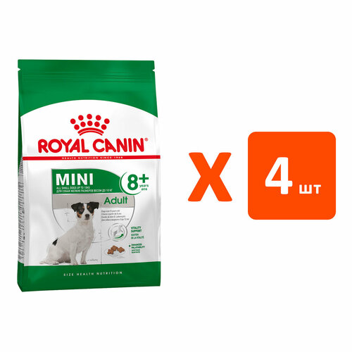 фото ROYAL CANIN MINI ADULT 8+ для пожилых собак маленьких пород старше 8 лет (4 кг х 4 шт)