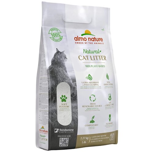 фото Комкующийся наполнитель Almo Nature Cat Litter 100% натуральный, 2.27кг, 1 шт.