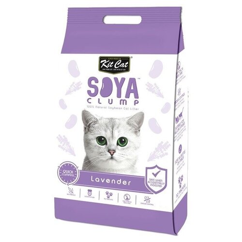 фото Комкующийся наполнитель Kit Cat Soya Clump Lavender, 14л, 1 шт.