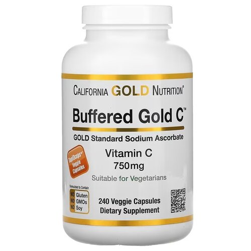 фото California Gold Nutrition Buffered Vitamin C капс., 750 мг, 0.29 г, 240 шт.