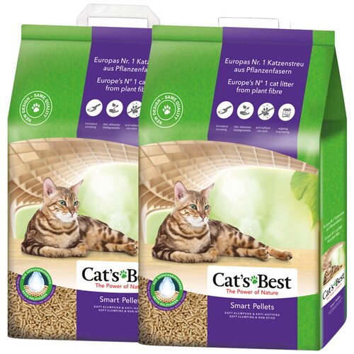 фото CAT'S BEST SMART PELLETS - Кэтс Бэст наполнитель древесно-комкующийся для длинношерстных кошек (10 + 10 л)