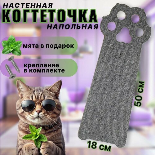 фото Когтеточка настенная напольная с кошачьей мятой 2 в 1