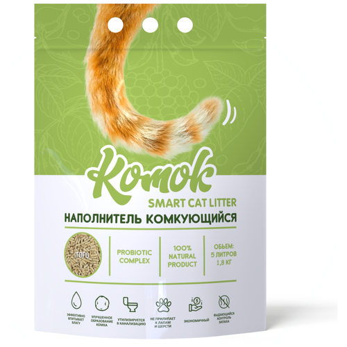 фото Наполнитель Тофу (Tofu) с пробиотиками для кошачьего туалета комок, тофу 5 л