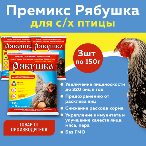 фото Комплект Премикс Рябушка для кур 0,5% 150г, 3 штуки