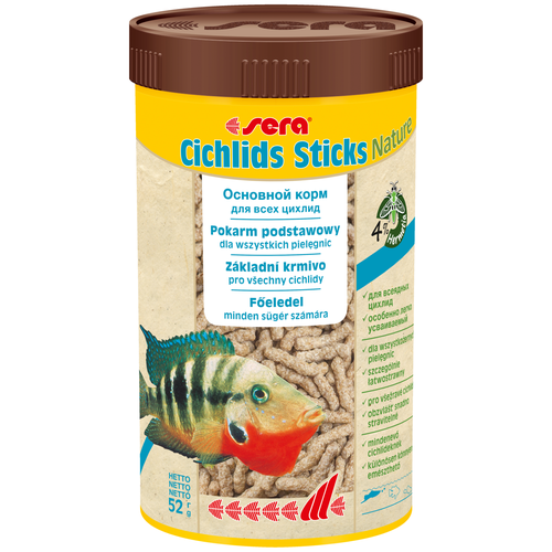 фото Сухой корм  для  рыб Sera Cichlids Sticks Nature, 250 мл, 52 г