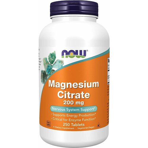 фото NOW Magnesium Citrate 200 мг 250 табл / Нау Магния Цитрат 200 мг 250 табл