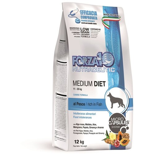 фото Сухой корм для собак Forza10 Diet, гипоаллергенный, рыба 1 уп. х 1 шт. х 12000 г (для средних пород)