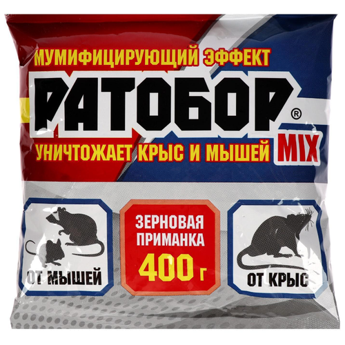 фото Средство Ратобор Зерновая приманка Mix 400 г, пакет, 0.4 кг, 0.018 л