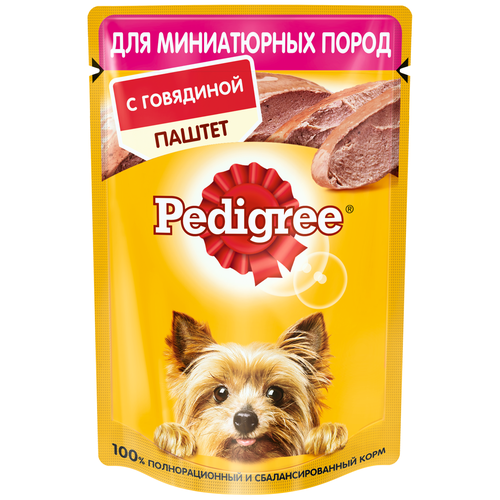 фото Влажный корм для собак Pedigree говядина 1 уп. х 26 шт. х 80 г (для карликовых пород)