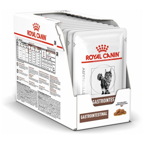 фото Влажный корм для кошек Royal Canin Gastro Intestinal, при проблемах с ЖКТ, с птицей 12 шт. х 85 г (кусочки в желе)