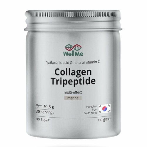 фото Коллаген морской трипептид с гиалуроновой кислотой и витамином С Collagen Tripeptide Multi-Effect WellМe, 30 порций