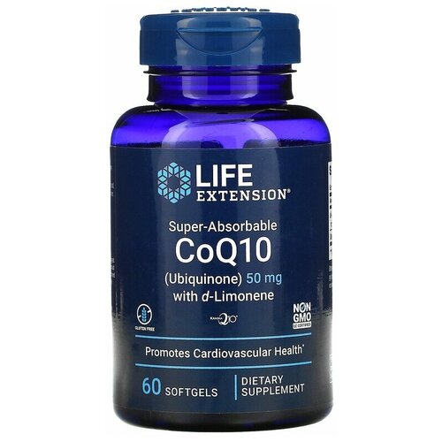 фото Super-Absorbable CoQ10 50 мг with d-Limonene 60 мягких капсул (Life Extension)