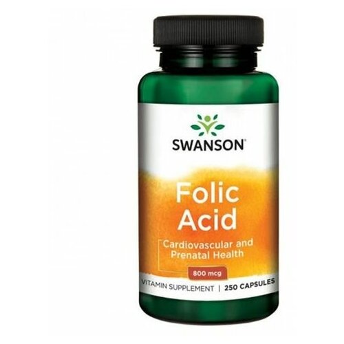 фото Фолиевая кислота / Folic Acid 800 мкг 250 капс / сердце / пмс / (Swanson)