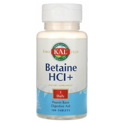 фото Таблетки KAL Betaine HCl+, 100 г, 100 шт.