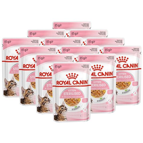 фото Влажный корм для стерилизованных котят Royal Canin профилактика избыточного веса, мясное ассорти 12 шт. х 85 г (кусочки в соусе)