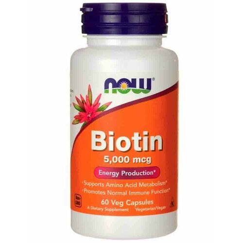 фото NOW Витамины группы B NOW Biotin 5000 мкг 60 капс.