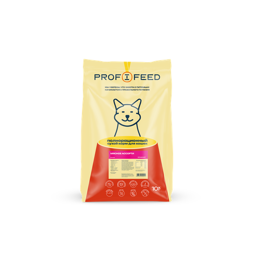 фото Сухой корм для кошек Profifeed мясное ассорти 10000 г