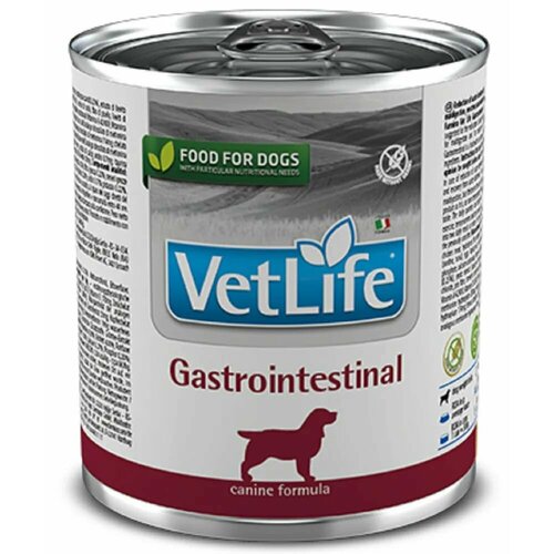 фото Консервы/влажный корм Farmina Vet Life Natural Diet Dog Gastrointestinal Фармина Вет Лайф Гастроинтестинал диетический, для собак всех пород при заболеваниях пищеварительного тракта, (300 гр*6 шт)