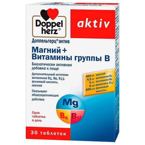 фото Доппельгерц актив Магний + Витамины группы B таб., 0.4 г, 30 шт.