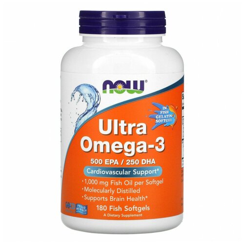 фото NOW Foods Ultra Omega-3 500 EPA/250 DHA 180 капсул