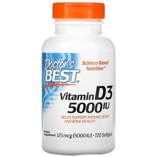 фото Doctor's Best Vitamin D3 капс., 5000 МЕ, 220 г, 720 шт.