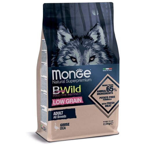 фото Сухой корм для собак Monge BWILD Feed the Instinct Low Grain, гусь 1 уп. х 1 шт. х 2500 г