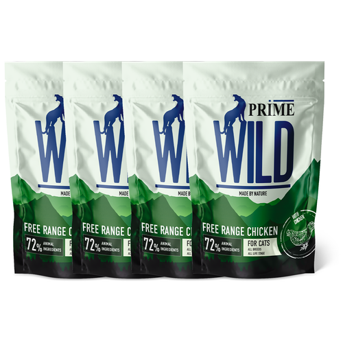 фото PRIME WILD GF FREE RANGE с курицей 500гр для котят и кошек х 4шт.