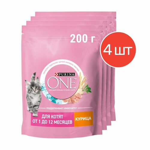 фото Сухой корм Purina ONE для котят с курицей 200г 4 шт