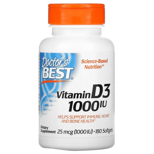 фото Doctor's Best Vitamin D3 капс., 1000 ME, 80 г, 180 шт.