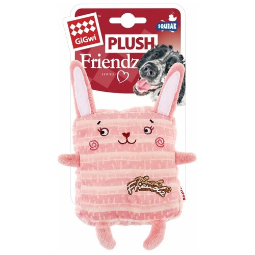 фото Игрушка для собак GIGWI Plush Friendz Кролик с пищалкой (12 см)