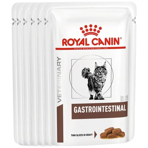 фото Влажный корм для кошек Royal Canin Gastro Intestinal, при проблемах с ЖКТ, с птицей 6 шт. х 85 г (кусочки в соусе)