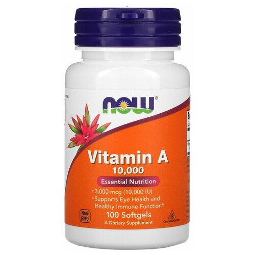 фото NOW Foods Vitamin A 10 000 IU 100 капсул