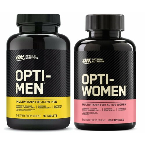 фото Витаминный комплекс OPTIMUM NUTRITION OPTI - MEN 90 tablets & WOMEN 60 capsules 90, 60, Нейтральный