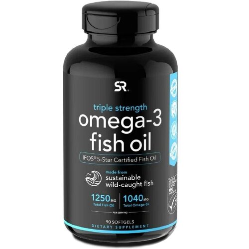 фото Омега 3 Sports Research Omega-3 Fish Oil Triple Strength 1250 мг 90 капсул