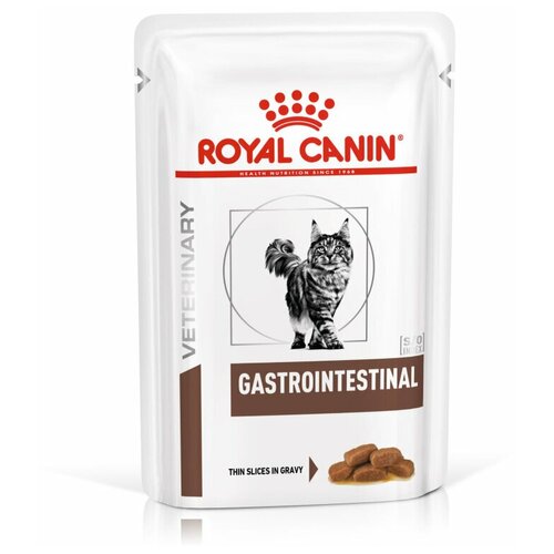 фото Royal Canin Gastrointestinal влажный диетический корм для взрослых кошек при нарушении пищеварения в паучах - 85 г x 12 шт