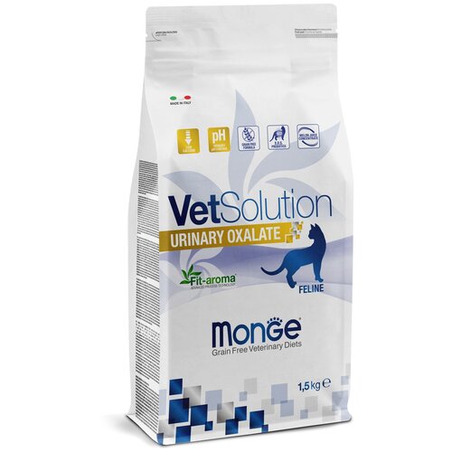 фото Сухой корм для кошек Monge VetSolution Urinary Oxalate, для лечения МКБ, беззерновой 1500 г