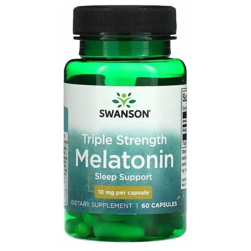 фото Melatonin Triple Strength, 10 мг, 40 г, 60 шт.