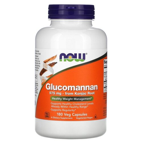 фото Капсулы NOW Glucomannan, 200 г, 180 шт.